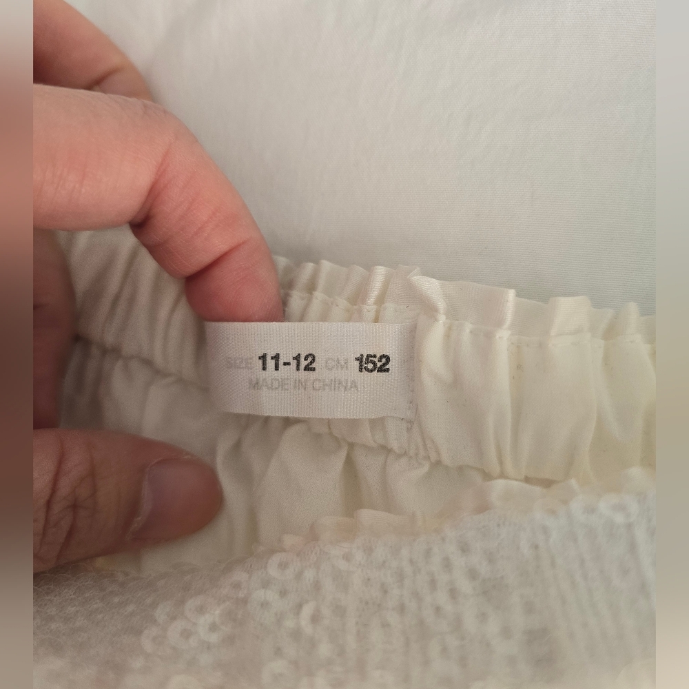 Zara White Sequin Skirt - Picture 3 of 10